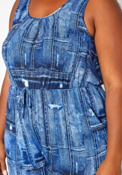 Asoph Plus Size Denim Print Bodycon Jumpsuit -Curve Elegance Shop 2017919 290 3