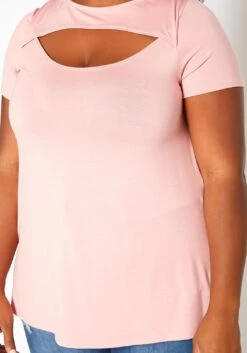 Asoph Plus Size Cut Out Front Tee Shirt -Curve Elegance Shop 2017920 119 4