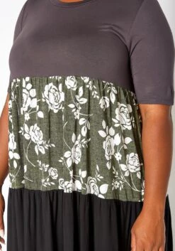 Asoph Plus Size Rose Floral Color Block Mini Dress -Curve Elegance Shop 2017928 125 4