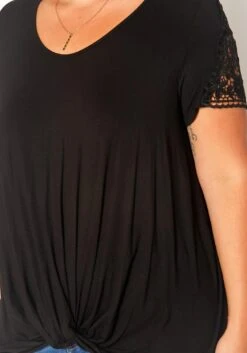 Asoph Plus Size Crochet Hem Short Sleeve Shirt -Curve Elegance Shop 2017936 001 4