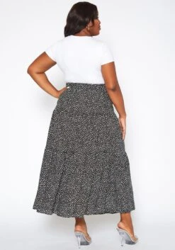 Asoph Plus Size Dainty Floral Print Maxi Flare Skirt -Curve Elegance Shop 2018086 107 3