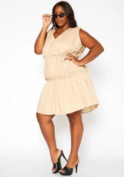 Asoph Plus Size Tiered Puffy Flare Mini Dress 10 Asoph Plus Size Tiered Puffy Flare Mini Dress -Curve Elegance Shop 2018090 142 3