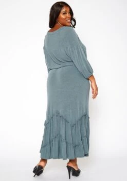 Asoph Plus Size Ruffle Trim Knit Maxi Skirt -Curve Elegance Shop 2018206 161 3