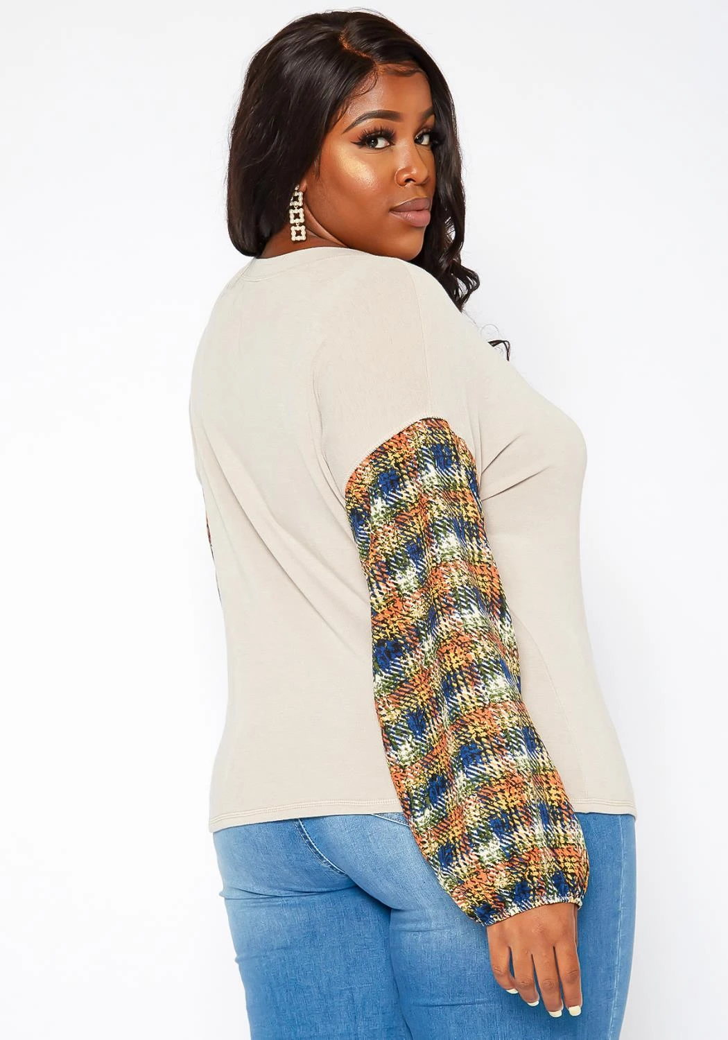 Asoph Plus Size Plaid Print Sweatshirt 6 Asoph Plus Size Plaid Print Sweatshirt - Image 4