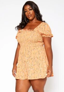 Asoph Plus Size Floral Blossom Print Romper -Curve Elegance Shop 2018241 304 1