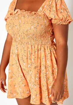 Asoph Plus Size Floral Blossom Print Romper -Curve Elegance Shop 2018241 304 4