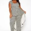 Asoph Plus Size Striped Cape Flare Jumpsuit -Curve Elegance Shop 2018244 271 0