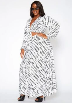 Asoph Plus Size Statement Crop Top & Maxi Skirt Set -Curve Elegance Shop 2018248 177 2