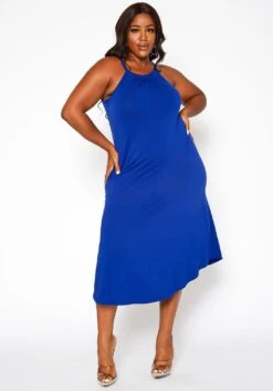Asoph Plus Size Basic Cami Midi Dress