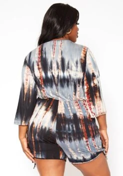 Asoph Plus Size Tie Dye Long Sleeve Romper -Curve Elegance Shop 2018340 001 2
