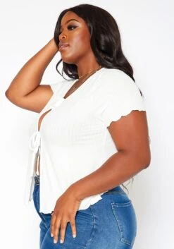 Asoph Plus Size Tie Front Fashion Top -Curve Elegance Shop 2018345 135 2