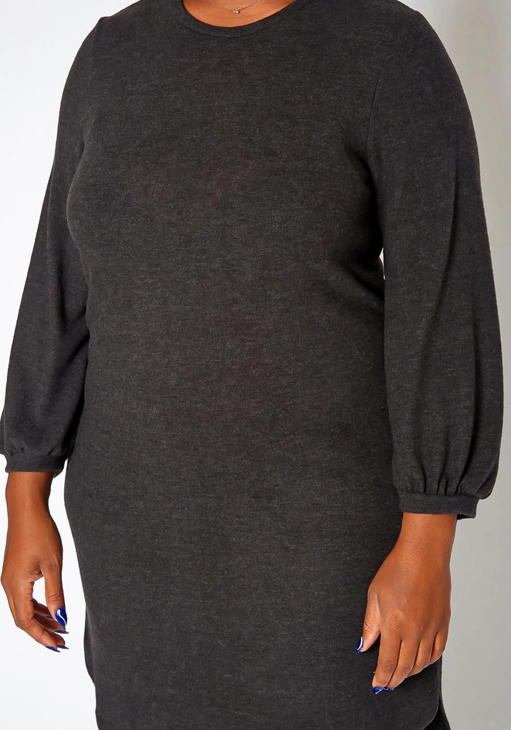 Asoph Plus Size High Low Basic Knit Dress 7 Asoph Plus Size High Low Basic Knit Dress - Image 5