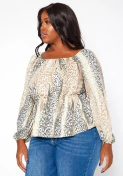 Asoph Plus Size Leopard Print Peplum Top -Curve Elegance Shop 2018412 001 2
