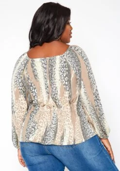 Asoph Plus Size Leopard Print Peplum Top -Curve Elegance Shop 2018412 001 3