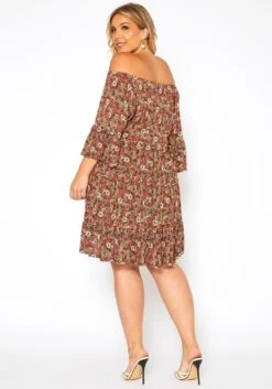 Asoph Plus Size Vintage Floral Print Mini Dress -Curve Elegance Shop 2018420 120 3