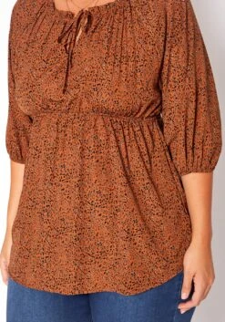 Asoph Plus Size Dainty Leopard Print Flare Top -Curve Elegance Shop 2018483 106 4