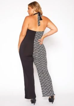 Asoph Plus Size Print Splice Halter Neck Jumpsuit -Curve Elegance Shop 2018501 172 3