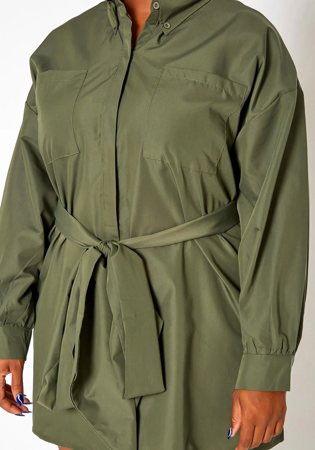 Asoph Plus Size Button Front Collar Mini Dress 7 Asoph Plus Size Button Front Collar Mini Dress - Image 5