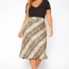 Asoph Plus Size Snakeskin Print Satin Midi Skirt 2 Asoph Plus Size Snakeskin Print Satin Midi Skirt -Curve Elegance Shop 2018593 388 0
