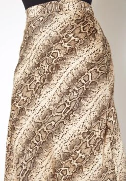 Asoph Plus Size Snakeskin Print Satin Midi Skirt -Curve Elegance Shop 2018593 388 4