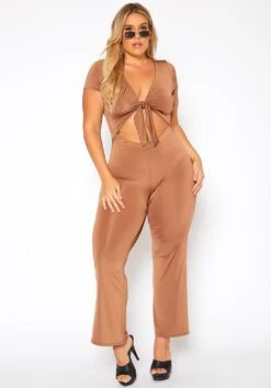 Asoph Plus Size Tie Front Satin Jumpsuit -Curve Elegance Shop 2018616 138 1