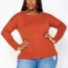 Asoph Plus Size Casual Crew Neck Long Sleeve Top -Curve Elegance Shop 2018621 386 0