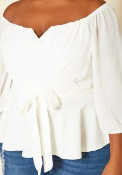 Plus Size Off Shoulder Long Sleeve Peplum Top 11 Plus Size Off Shoulder Long Sleeve Peplum Top -Curve Elegance Shop 2018660 135 4