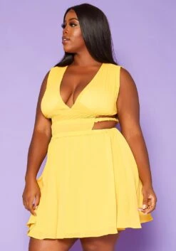 Plus Size Cut Out Design Fit & Flare Mini Dress -Curve Elegance Shop 2018667 105 2