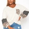 Plus Size Waffle Knit Color Block Sweater -Curve Elegance Shop 2018759 118 0