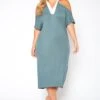 Plus Size Collar Neck Flare Midi Dress -Curve Elegance Shop 2018761 349 1