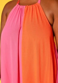 Plus Size Color Splice Flare Maxi Dress -Curve Elegance Shop 2018762 128 4