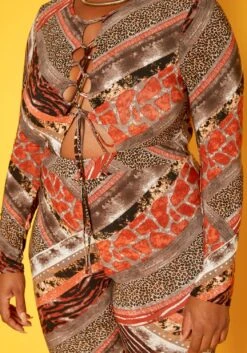 Plus Size Animal Print Bodycon Jumpsuit -Curve Elegance Shop 2018778 106 3