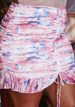Plus Size Tie Dye Ruffle Trim Mini Skirt -Curve Elegance Shop 2018999 102 4