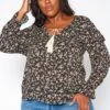 Plus Size Floral Print Long Sleeve Top -Curve Elegance Shop 2019037 001 0