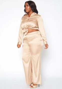 Plus Size Satin Two Piece Set -Curve Elegance Shop 2019050 118 4