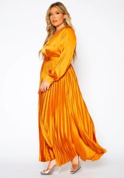 Plus Size Pleated Maxi Flare Dress -Curve Elegance Shop 2019068 001 4