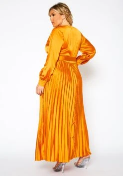 Plus Size Pleated Maxi Flare Dress -Curve Elegance Shop 2019068 001 5