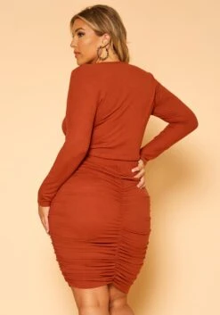 Plus Size Centered Drawstring Two Piece Set -Curve Elegance Shop 2019108 386 3