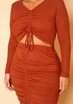 Plus Size Centered Drawstring Two Piece Set -Curve Elegance Shop 2019108 386 4