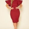Plus Size Angel Sleeve Midi Dress -Curve Elegance Shop 2019156 283 0