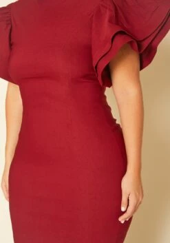 Plus Size Angel Sleeve Midi Dress -Curve Elegance Shop 2019156 283 4