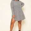 Plus Size Spotted Long Sleeve Flare Mini Dress -Curve Elegance Shop 2019169 107 0