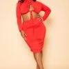 Plus Size Long Sleeve Crop Top & Mini Skirt Set -Curve Elegance Shop 2019173 110 0