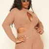Plus Size Ribbed Knit Cut Out Romper 1 Plus Size Ribbed Knit Cut Out Romper -Curve Elegance Shop 2019193 190 1