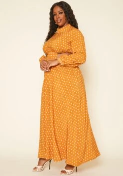 Plus Size Polka Dot Flare Maxi Dress -Curve Elegance Shop 2019198 128 2