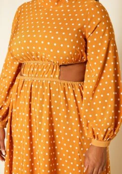 Plus Size Polka Dot Flare Maxi Dress -Curve Elegance Shop 2019198 128 4