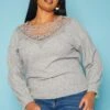Plus Size Lace Detail Knit Sweater -Curve Elegance Shop 2019206 107 0