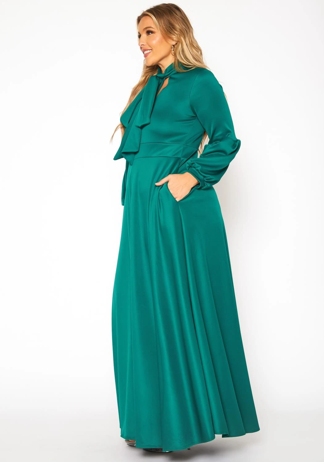 Plus Size Bow Front Fit & Flare Maxi Dress 5 Plus Size Bow Front Fit & Flare Maxi Dress - Image 3