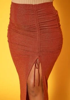 Plus Size Drawstring Hem Shimmer Maxi Skirt -Curve Elegance Shop 2019223 120 4