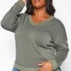 Plus Size Casual V Neck Long Sleeve Top -Curve Elegance Shop 2019282 125 0